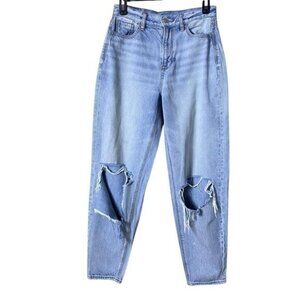 American Eagle Womens Relaxed Mom Jeans Size 0 Distressed Baggy Festival Hi Rise